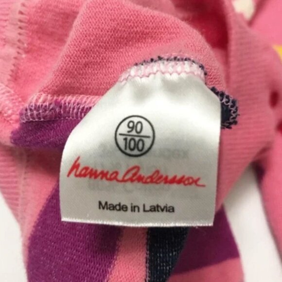 Hanna Andersson | Pink Tights with Stripes and Hearts Girls Size 3-4 - Picture 7 of 8